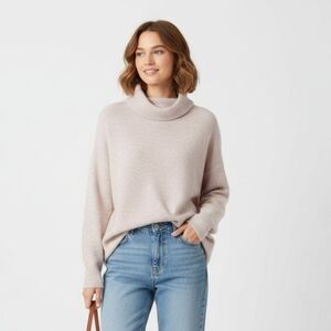 Como Vintage Blush Pink Cowl Neck Long Sleeve Sweater NWT Medium